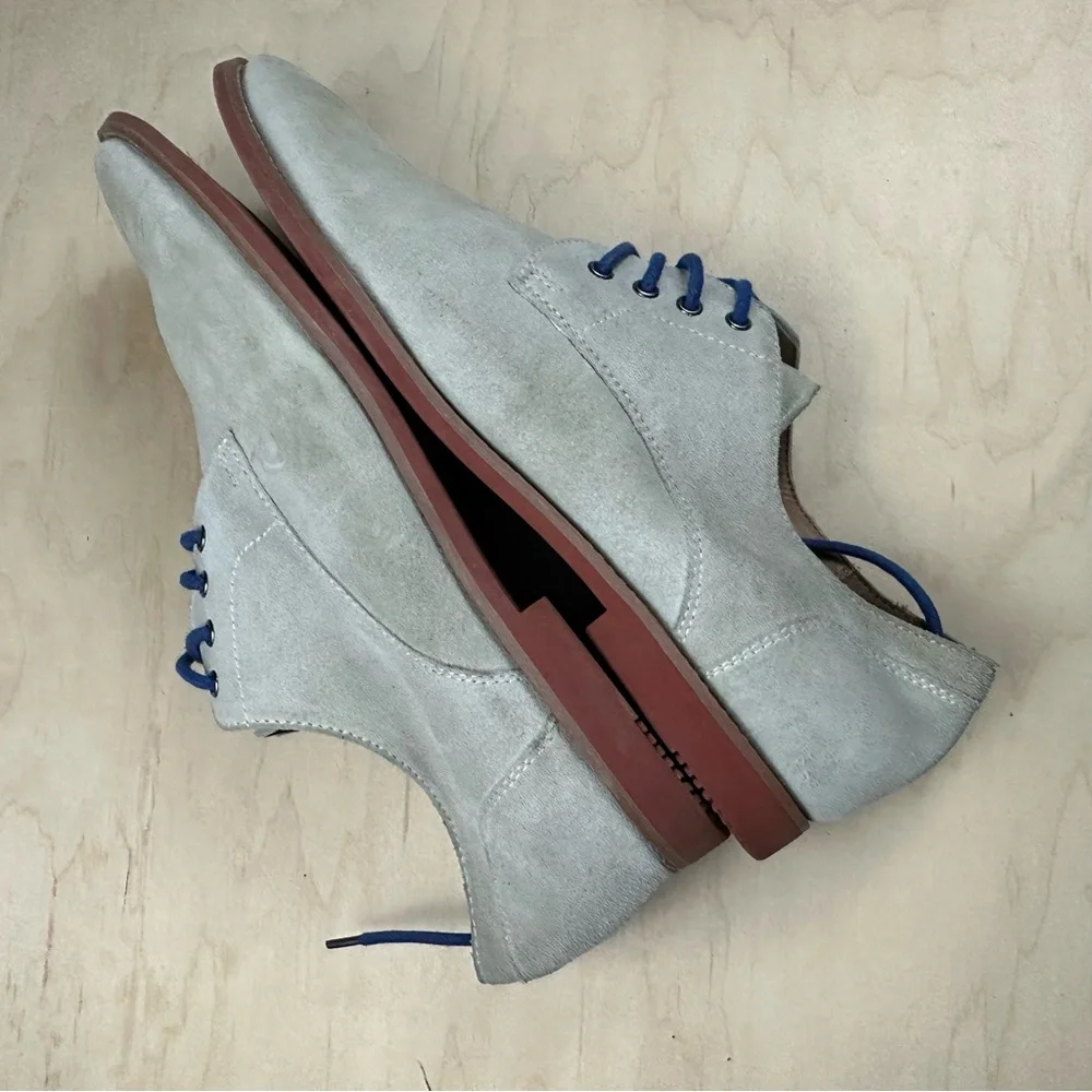 ALDO Light Gray Suede Shoes with Blue Laces